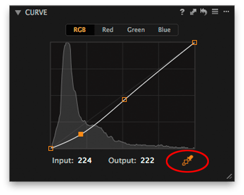 screenshot of Curve tool in Capture One, create your atmosphere with curves