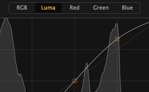 Curve tool, Luma channel, shop