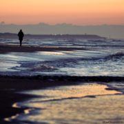 Sunset on beach in winter, corrected with Curve adjustments