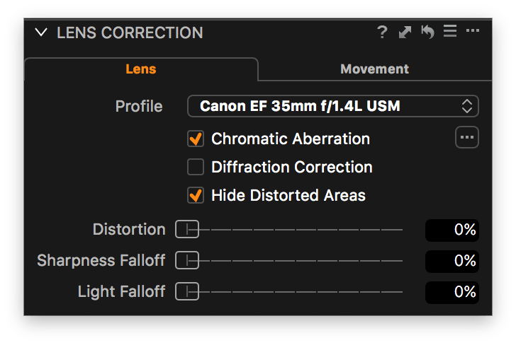 lens correction tool