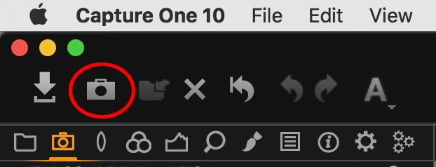 capture one tethering explained, capture one 10 toolbar