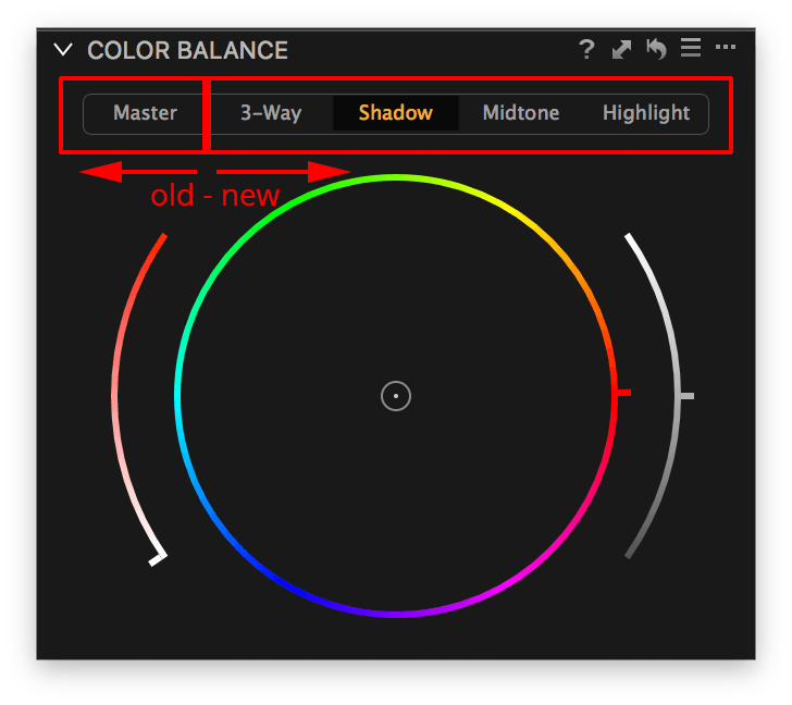 capture one color balance, comparing old and new