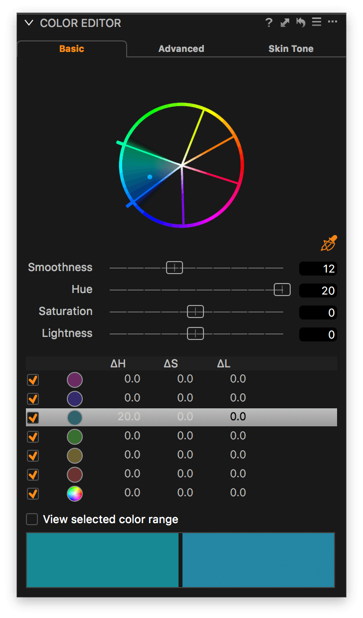 Advanced Color Editor - Capture One