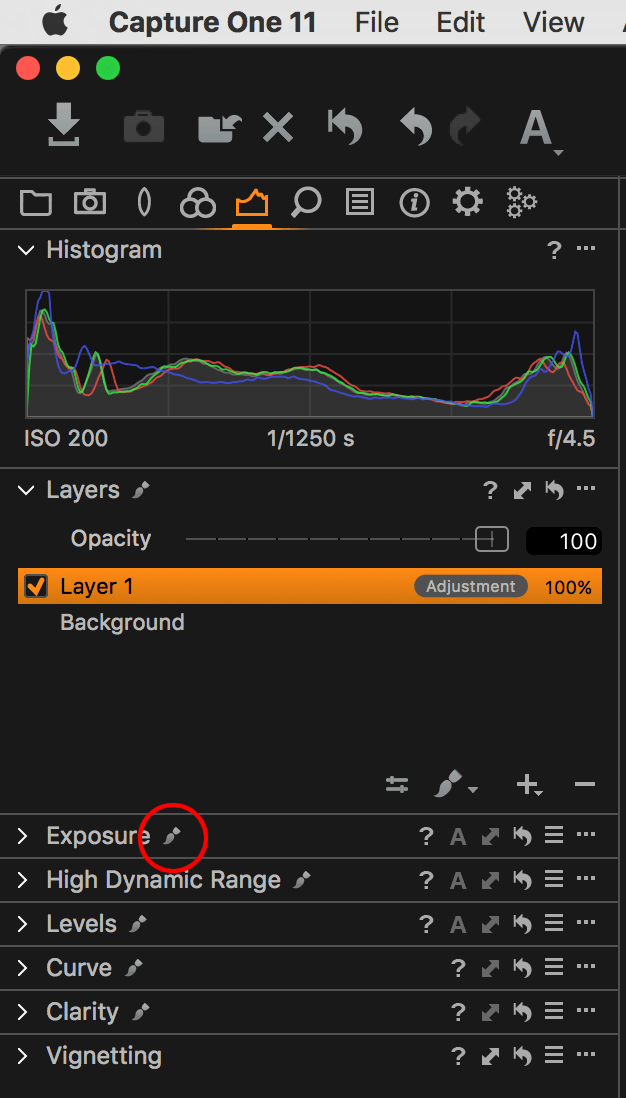 capture one pro 11 review, exposure tool tab
