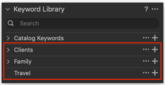 keyword library tool with shared libraries, capture one 20