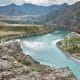 two rivers merge, altai, south siberia