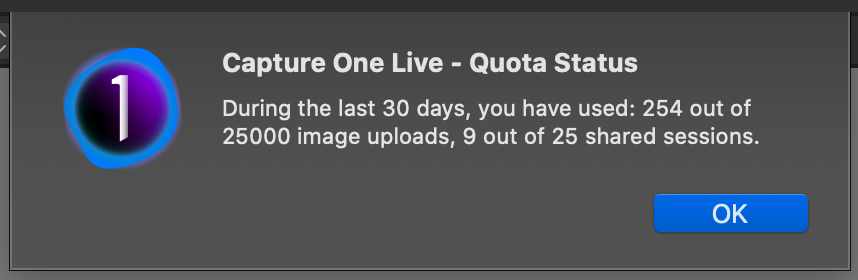 capture one live tool, quota status, capture one 21 update 3