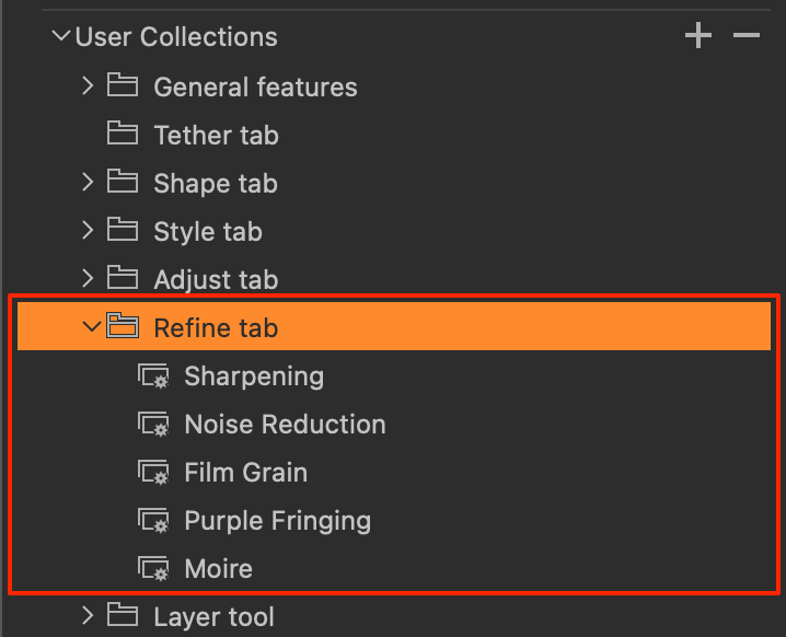 select collection for export as catalog, capture one 22